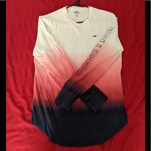 Hollister gradient curved hem long sleeve
